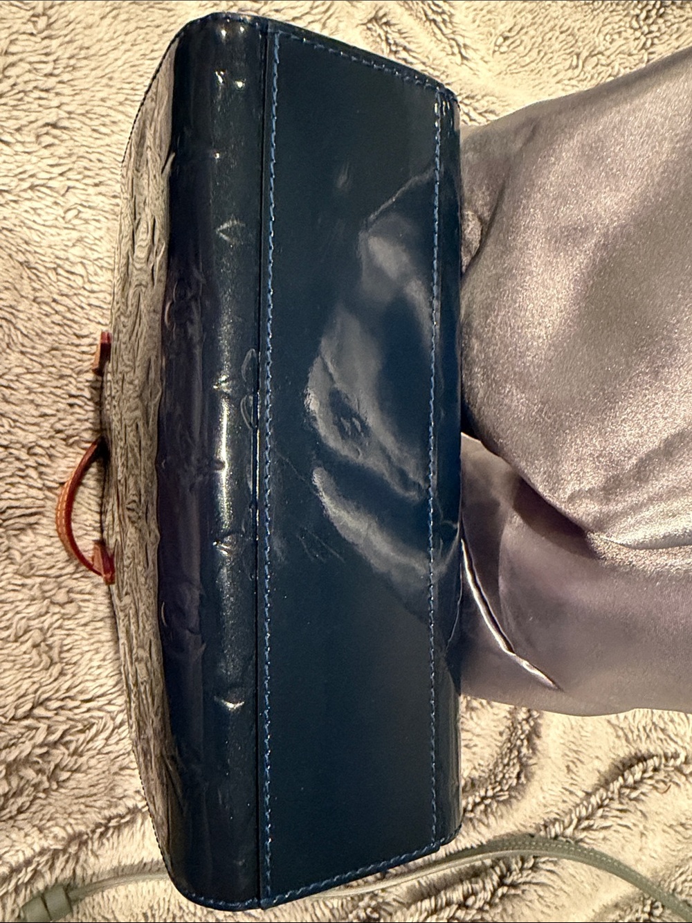 Louis Vuitton Dark Blue Vernis Tote with Leather Handles - Picture 13 of 13